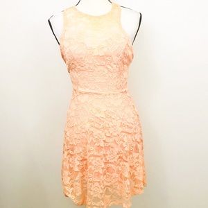 LuLu’s Pretty Peach Lace Dress